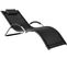 Transat De Jardin Chaise Longue Bain De Soleil Avec Appui-tête- Charge Max 120 Kg Noir, Ogs38-sch