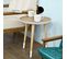 Table Café Design Avec Support à Tasses, Table D’appoint Ronde Avec 3 Pieds, Fbt38-wn