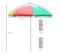 Parasol Inclinable Rond Ø 160 Cm Métal Tissu Multicolore