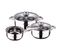 Set 5pcs En Acier Inoxydable : Casserole 16x7,5 Poêles 18x8,5 Et 20x9,5 Cms, Induction,