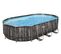 Piscine Tubulaire Power Steel Décor Bois Ovale 6,10 X 3,66 X 1,22 M