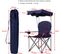 Chaise De Camping Avec Parasol/chaise De Plage Pliante，accoudoirs Portable 120 Kg Bleu