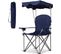 Chaise De Camping Avec Parasol/chaise De Plage Pliante，accoudoirs Portable 120 Kg Bleu