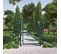 Porte de jardin, robuste et durable, avec serrure, poignée et clé,106 x 125 cm (L x H), Vert GGD175L