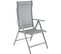 Chaise De Jardin Pliable, Cadre En Aluminium, Dossier Réglable Sur 8 Positions, Charge 150 Kg, Gris