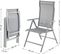 Chaise De Jardin Pliable, Cadre En Aluminium, Dossier Réglable Sur 8 Positions, Charge 150 Kg, Gris