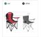 Chaise De Camping, Tissu Double Knit, Noir/rouge, 90 X 55 X 102 Cm