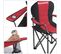 Chaise De Camping, Tissu Double Knit, Noir/rouge, 90 X 55 X 102 Cm