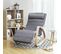 Fauteuil À Bascule, Rocking Chair, Avec Repose-pied, Gris