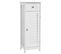 Armoire De Rangement De Salle De Bain Avec Tiroir, porte persienne, 32 x 30 x 87 cm, Blanc