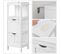 Armoire De Salle De Bain Sur Pied  Avec 2 Tiroirs, 30 X 30 X 89 Cm, Blanc