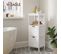 Armoire De Salle De Bain Sur Pied  Avec 2 Tiroirs, 30 X 30 X 89 Cm, Blanc