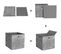 Lot De 6 Cubes De Rangement Pliables Gris En Tissu Non Tissés - H30 Cm