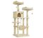 Arbre À Chat, Stable, 2 Niches, Hauteur 143 Cm, Beige