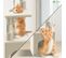 Arbre À Chat 88cm Avec Corde Griffoir Plateforme Niche Beige