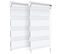 Lot De 2 Store Enrouleur Jour Nuit Double 45x150cm Blanc