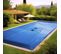 Bache Piscine Rectangulaire Double Couche Polyethylene 160 Gr/m2 Avec Filet Ecoulement 5x10m Bleue