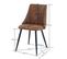 Lot De 4 Chaises De Salle À Manger Industriel Fauteuil Assise Rembourrée En Suédine, Marron