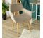 Lot De 6 Chaises De Salle À Manger Scandinave Fauteuil Assise Rembourrée En Tissu, Beige