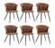 Lot De 6 Chaises De Salle À Manger Fauteuil Assise Rembourrée En Suédine Pieds En Métal, Marron