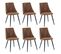 Lot De 6 Chaises De Salle à Manger Industriel Fauteuil Assise Rembourrée En Suédine, Marron