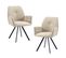 Lot De 2 Chaises Salle À Manger Pivotant Sur 360° Fauteuil Rembourré En Velours Beige 60x62x87.5cm