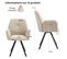 Lot De 4 Chaises Salle À Manger Pivotant Sur 360° Fauteuil Rembourré En Velours Beige 60x62x87.5cm