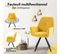 Lot De 2 Chaises Salle À Manger Pivotant Sur 360° Fauteuil Rembourré En Velours Jaune 60x62x87.5cm