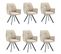 Lot De 6 Chaises Salle À Manger Pivotant Sur 360° Fauteuil En Velours, Beige, 60x62x87.5cm