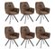 Lot De 6 Chaises Salle À Manger Pivotant Sur 360° Vintage Fauteuil En Suédine, Marron, 60x62x87.5cm