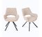 Lot De 2 Chaises De Salle à Manger Scandinaves Avec Accoudoirs Tissu Pieds En Métal, Beige