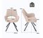 Lot De 2 Chaises De Salle à Manger Scandinaves Avec Accoudoirs Tissu Pieds En Métal, Beige