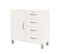 Malibu - Buffet Vintage 1 Porte 4 Tiroirs L98cm - Couleur - Blanc Cassé