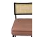 Chaise Cannage En Canne De Rotin, Cadre En Bois Noir, Assise En Velours Rose, Pied En Métal Noir