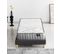 Ensemble 90x190cm, Matelas Mousse Accueil Latex + Sommier Tissu Gris