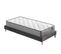 Ensemble 90x190cm, Matelas Mousse Accueil Latex + Sommier Tissu Gris