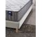 Ensemble 140x200cm, Matelas Mousse Accueil Latex + Sommier Tissu Blanc