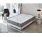 Ensemble 120x190cm, Matelas Mousse Accueil Latex + Sommier Tissu Blanc