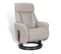 Fauteuil De Relaxation Manuel - Athos - Cuir Gris tourterelle