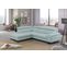 Canapé d'angle convertible EMMA gauche tissu rimini turquoise