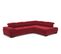 Canapé d'angle droit TORINO tissu velvet rouge