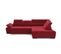 Canapé d'angle droit TORINO tissu velvet rouge