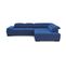 Canapé d'angle droit TORINO tissu velvet bleu