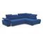 Canapé d'angle droit TORINO tissu velvet bleu