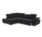 Canapé d'angle gauche TORINO tissu velvet noir