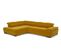 Canapé d'angle gauche TORINO tissu velvet jaune