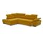 Canapé d'angle gauche TORINO tissu velvet jaune