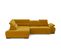 Canapé d'angle gauche TORINO tissu velvet jaune