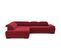 Canapé d'angle gauche TORINO tissu velvet rouge