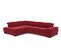 Canapé d'angle gauche TORINO tissu velvet rouge